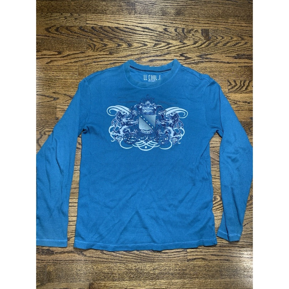 Y2K LL Cool J Waffle Knit Thermal Shirt Large Grunge Emo Cyber Affliction Style